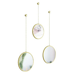 Umbra Miroirs ronds suspendus Dima (Lot de 3) Or.