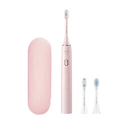 Justgreenbox Brosse à dents électrique sonique avec 3 têtes de brosse DuPont 4 modes de poignée à ultrasons automatique, Rose 