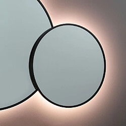 Kiamami Valentina DOUBLE MIROIR ROND AVEC BORD NOIR ET RÉTRO-ÉCLAIRAGE PAR LEDS