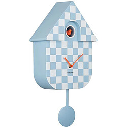 Karlsson Horloge murale moderne Cuckoo Checker bleu clair et blanc.