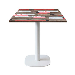 Restootab Table 70x70cm - modèle Round pied blanc redden wood