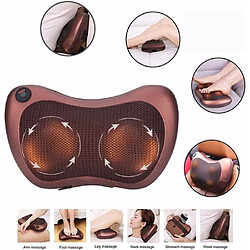 YOLISTAR Coussin de Massage Shiatsu pour Cou,8 Rouleaux 3D Masseur oreiller de Pétrissage pour Dos/Cou/Cervical/Nuque/Epaules