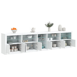 Maison Chic Commode Buffet - Meuble de rangement avec lumières LED blanc 283x37x67 cm -GKD69276