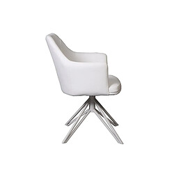 Inside 75 Lot de 2 chaise design CROSSWAY WHITE pivotant à 180° assise simili cuir blanc