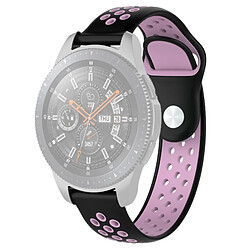 Wewoo Bracelet pour montre connectée Bande de double couleur Galaxy 46mm rose noir 