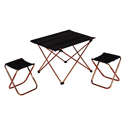 Alter Mini set de pique-nique pliant avec 2 tabourets et une petite table, coloris noir, table : 41 x 56 x h39, tabouret : 22 x 22 x h27