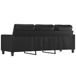 Maison Chic Canapé à 3 places,Canapé droit,Sofa de Salon,Banquette Noir 180 cm Similicuir -GKD244029 pas cher