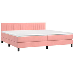 Avis Sommier à lattes et LED,Cadre à lattes de lit avec matelas pour Adulte Rose 200x200 cm -MN17893