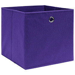 Maison Chic Lot de 10 Boîtes de rangement,Boîtes de stockage Violet 32x32x32 cm Tissu -MN768706