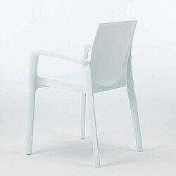 Avis Chaise polypropylène empilable avec accoudoirs salle à manger Cream Grand Soleil, Couleur: Blanc