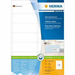 Elysees Paris Herma 4678 Étiquettes d'adresse 99,1 x 38,1 Premium A4 1400 pièces Blanc 