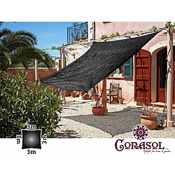 Corasol COR10 Voile d'ombrage perméable 3 x 3 m Noir