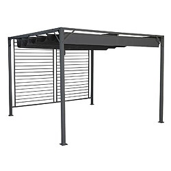 Avis Pegane Pergola de jardin en acier et polyester coloris gris - Longueur 300 x largeur 300 x hauteur 230 cm