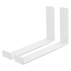 Lot de 2 Supports d'Étagère ML-Design 25 x 14 x 4 cm, en Métal, Blanc, Style Industriel 