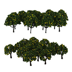 Arbres fruitiers jaunes miniatures 40pcs Modèle Arbres Plantes 1/100 1/300 Paysage Maquette pour Bac à sable Scène Train Chemins de Fer