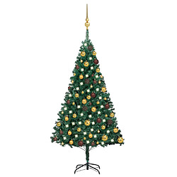 vidaXL Arbre de Noël artificiel pré-éclairé et boules vert 120 cm PVC 