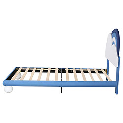 ComfortXL Lit Avec Sommier À Lattes Et Tête De Lit, Matelas Non Inclus, Bleu pas cher