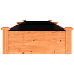 Maison Chic Jardinière,Lit surélevé de jardin - Bac à fleurs - pot de fleur doublure 240x60x25 cm bois massif sapin -GKD99624 pas cher