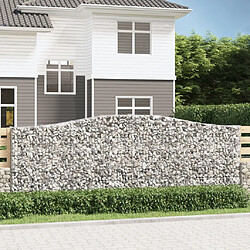 vidaXL Paniers à gabions arqués 8 pcs 400x30x140/160 cm Fer galvanisé 