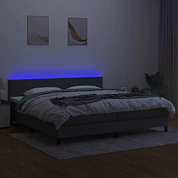 Acheter Sommier à lattes,Cadre à lattes de lit et matelas et LED pour Adulte Gris foncé 200x200 cm -MN54776