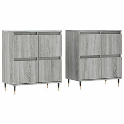 Maison Chic Ensemble de 2 Buffets,commode,console pour rangement sonoma gris bois d'ingénierie -MN50956