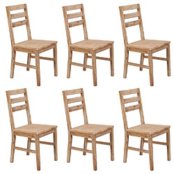 Maison Chic Lot de 6 Chaises à manger,Chaise pour cuisine bois d'acacia massif -MN82186