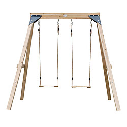 AXI Yuna Balançoire Double en Bois Marron - Bois FSC - Balançoire autoportante avec 2 sièges de balançoire en bois - Portique pour enfants - Garantie 10 ans