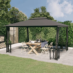 vidaXL Tonnelle avec parois et toit double 3x4 m Anthracite 