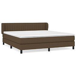 Maison Chic Structures de lit + matelas,Lit à sommier tapissier avec matelas Marron foncé 180x200 cm -MN55590