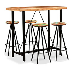 vidaXL Ensemble de bar 5 pcs Bois d'acacia massif et de récupération 