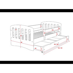 Lit classic 1 vert tiroir et matelas inclus 160/80