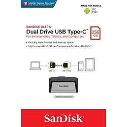 Sandisk SDDDC2-256G-G46 Clé USB 3.1 Type-C à Double Connectique Sandisk Ultra 256 Go 164113