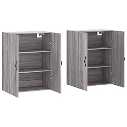 Acheter Maison Chic Lot de 2 Armoires murales,Meuble de Rangement,Armoire Suspendue sonoma gris bois d'ingénierie -MN41424