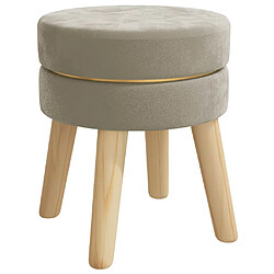 vidaXL Tabouret rond Gris foncé Velours