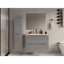 Vente-Unique Colonne de salle de bain suspendue - Gris - L30 x l30 x 120 cm - STEFANIE 