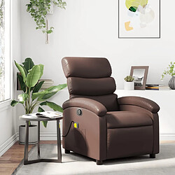 Maison Chic Fauteuil de massage inclinable,Fauteuil luxe de relaxation Marron Similicuir -MN17600