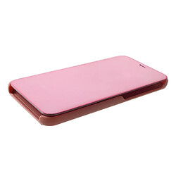 Acheter Etui en PU surface de miroir de fenêtre de vue or rose pour votre Samsung Galaxy J6 Plus