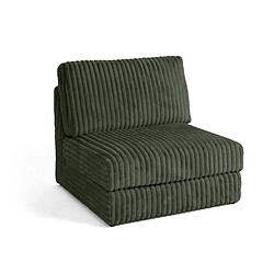 Lisa Design Jasper - module d'assise sans accoudoirs - en fausse fourrure côtelée Jasper - module d'assise sans accoudoirs - en fausse fourrure côtelée - Vert