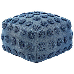 Beliani Pouf en coton bleu VISHVI