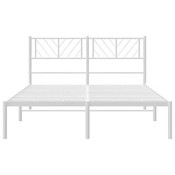 Maison Chic Lit adulte - Cadre de lit métal avec tête de lit pour chambre blanc 120x200 cm -MN89940 pas cher