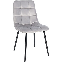 Decoshop26 Lot de 4 chaises de salle à manger style moderne et confortable en tissu velours gris et métal noir 10_0001785