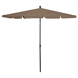 vidaXL Parasol de jardin avec mât 210x140 cm Taupe 