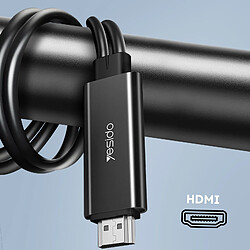 Câble Lightning vers HDMI 1080p + Interface Charge USB Longueur 1.8m Yesido Noir pas cher