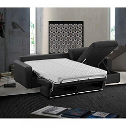 Avis Inside 75 Canapé d'angle express 140 IMPERIAL matelas 22 cm sommier métal Microtweed Enjoy graphite