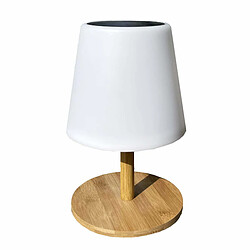 Lumisky Lampe de table solaire STANDY MINI WOOD SOLAR Blanc Bambou H25cm