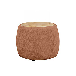 Bestmobilier Mahina - table basse ronde - en tissu bouclette et plateau en bois - 55 cm Mahina - table basse ronde - en tissu bouclette et plateau en bois - 55 cm - Rouille