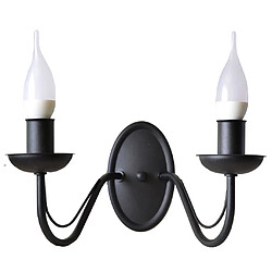 Lumière Bougie Applique Noire 32cm 