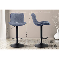 Non Lot de 2 tabourets de bar tissu Linus