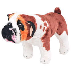 vidaXL Jouet en peluche Chien de race Bulldog Marron et blanc XXL