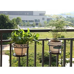 Wewoo 2 étagères de plantes en pot de balustrade fer métal avec support à pots de fleurs suspendu bronze pas cher